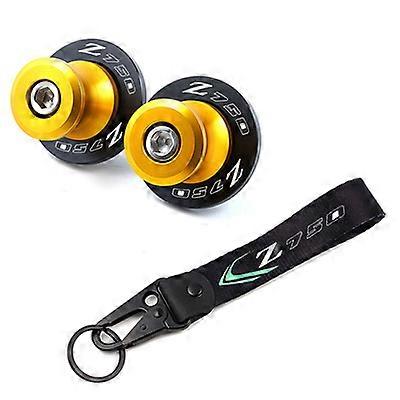 Redkid Per KAWASAKI Z750 Z 750 2002-2012 Accessori Moto 10MM Forcellone Bobine slider stand viti & Ricamo Badge Portachiavi Oro