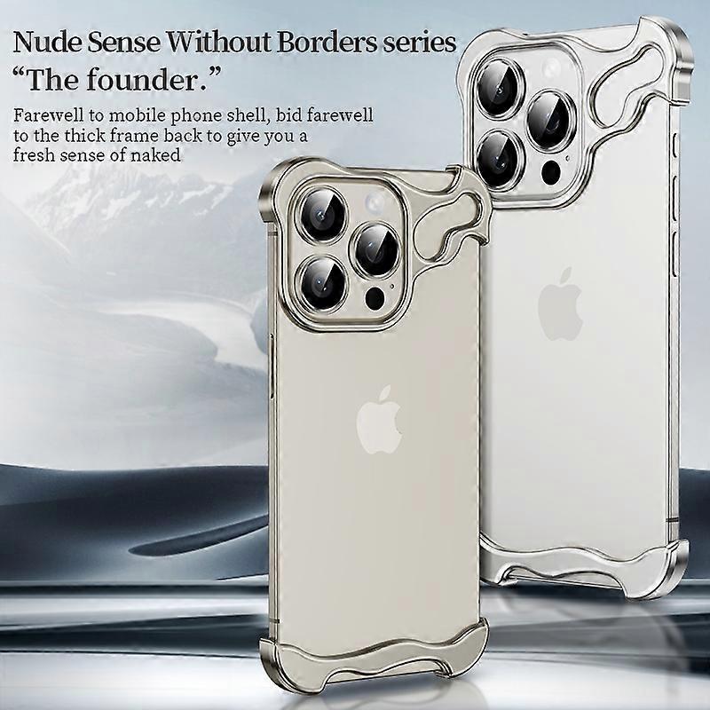 Metal Irregular Titanium Alloy Bumper Phone Case For iPhone 15 Plus