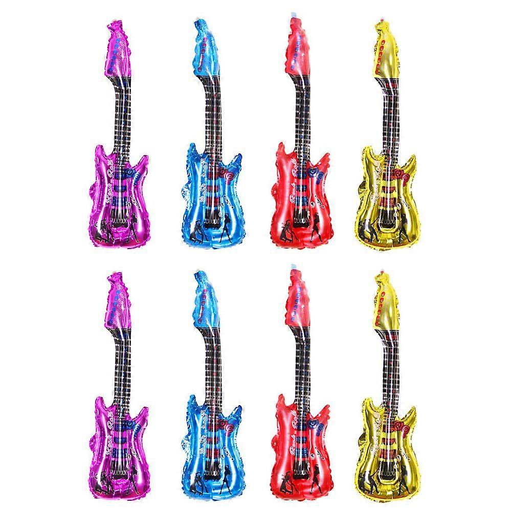 8pcs Foil Balloon Set Guitar Shape Reusable Party Balloons for Festival Birthday Decorations New