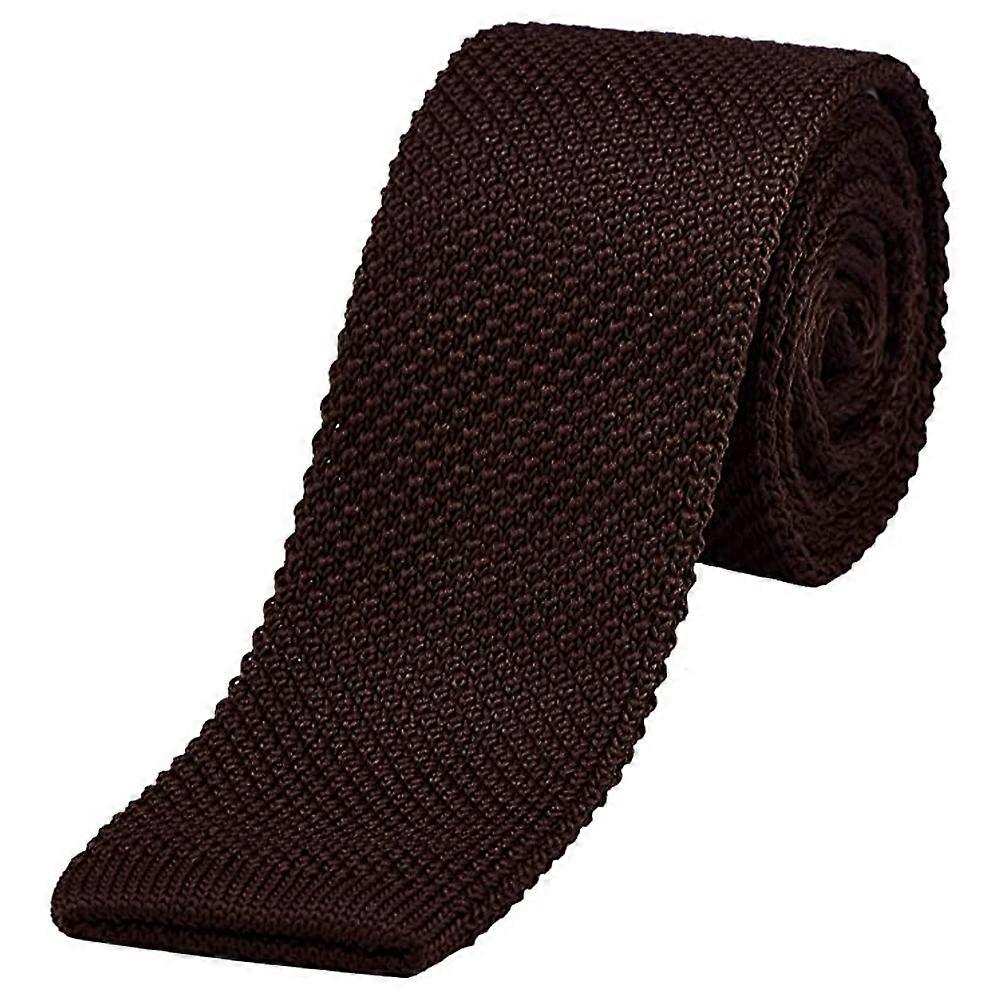 Washable Knitted Fabric Tie Necktie, Narrow Jersey Solid Color Flat Head