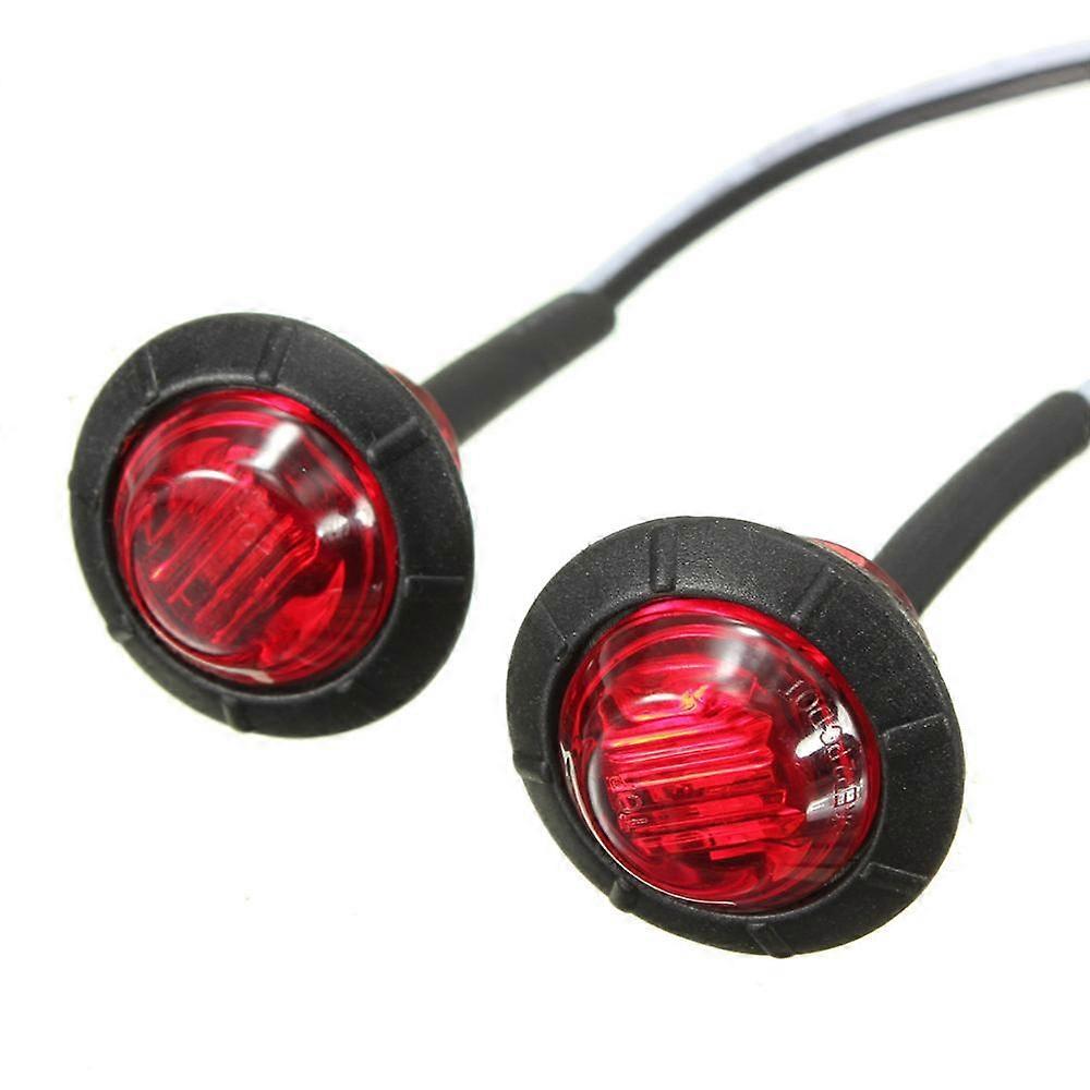 2PCS 12V/24V 3LED 3/4" Round Trailer Side Marker car lights Yellow White Red For Trucks Clearance car lights Truck Turn Signal Lamp