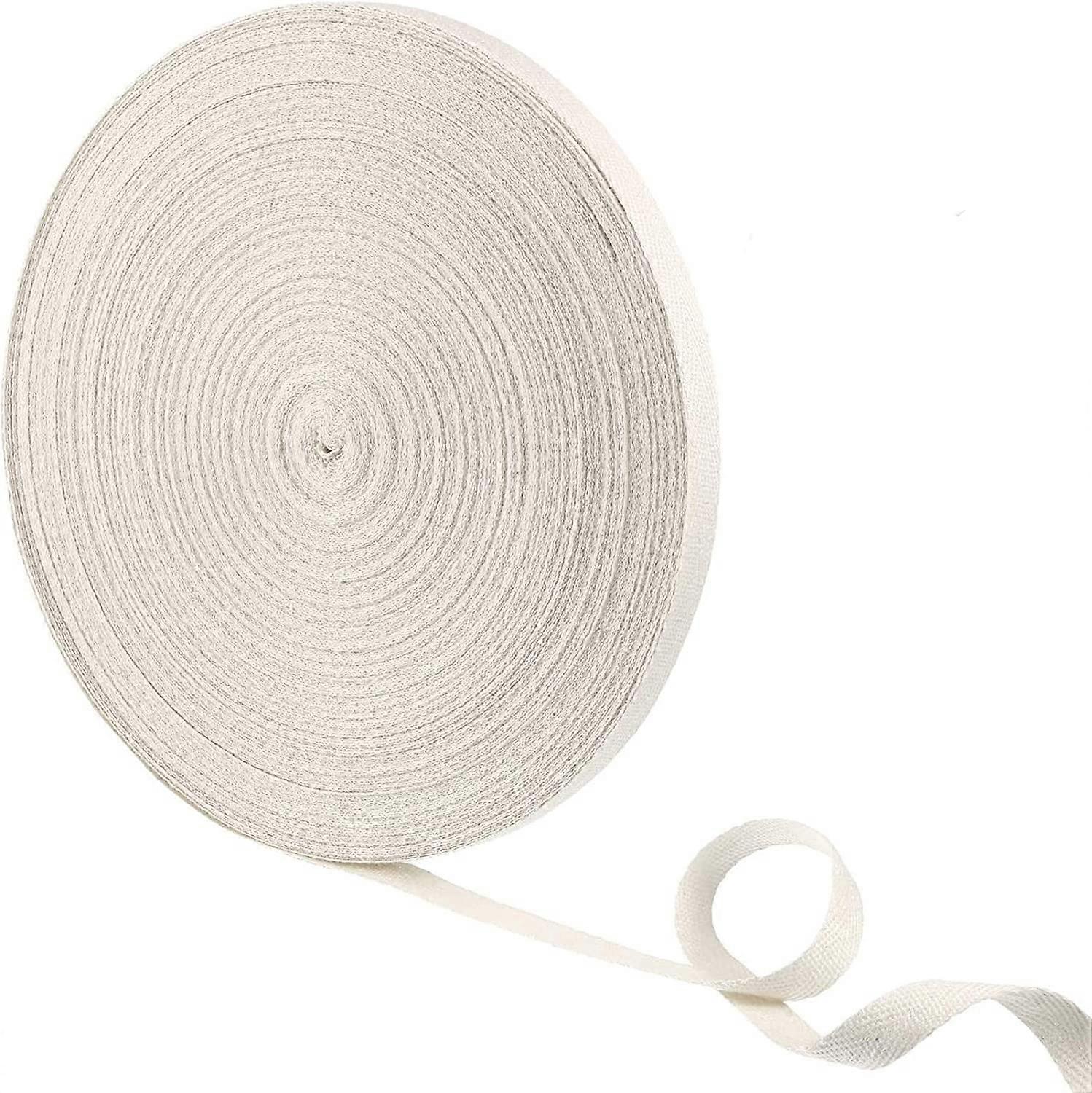 Keprová páska Měkká přírodní keprová páska Herringbone Webbing Tape Šicí keprová stuha pro DIY řemeslné výroby (Béžová, 1/2 palce, 27 yardů)