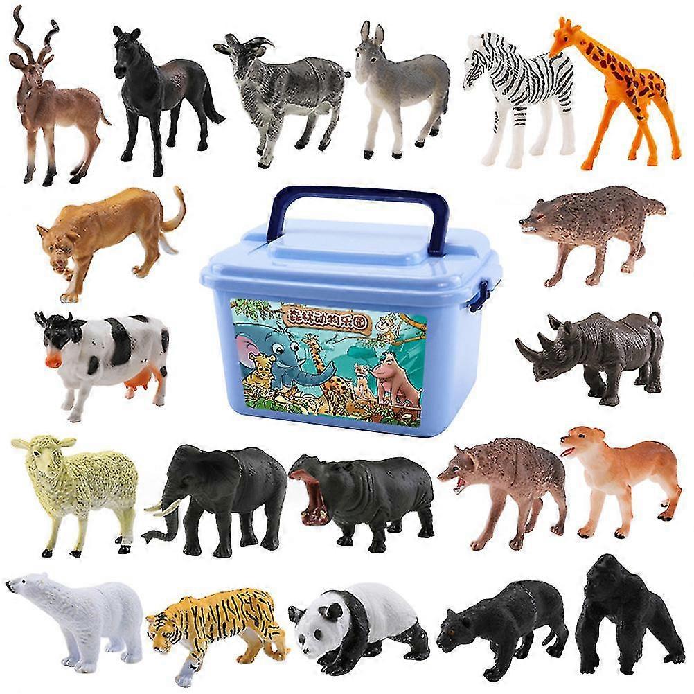 1 مجموعة من 58pcs الحيوانات البلاستيكية ألعاب محاكاة الغابات حديقة الحيوان نموذج ألعاب الأطفال اللعب