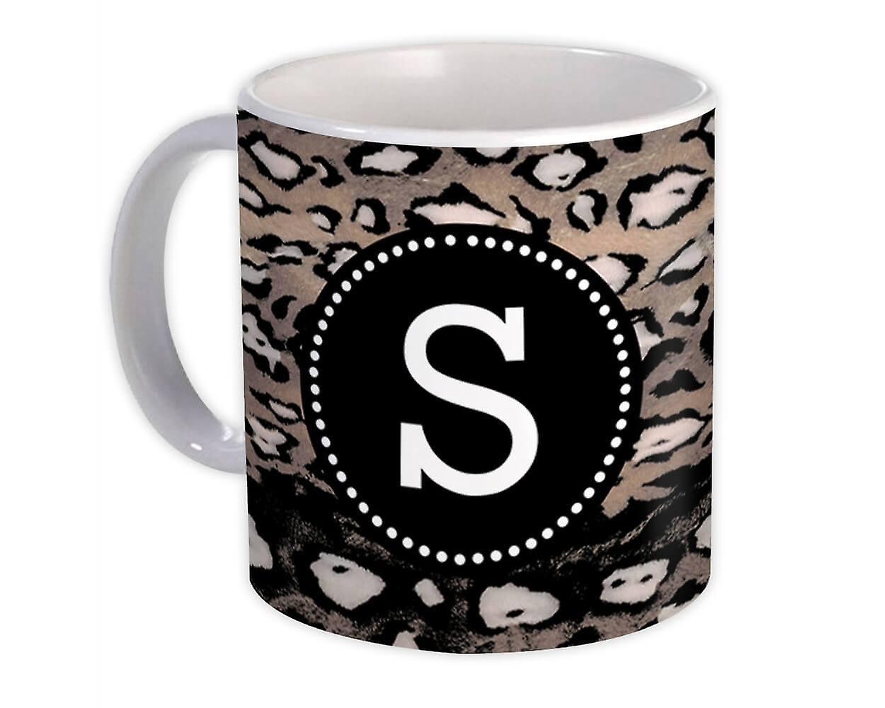 Hediye Kupa: Monogram Harf S Cheetah