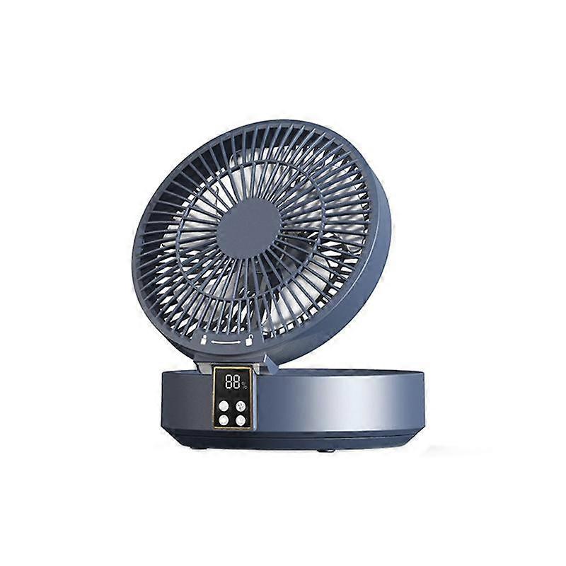 Remote Control Wireless Circulating Air Cooling Fan with LED Light Folding Electric Wall-Mounted Fan Desktop Fan Blue