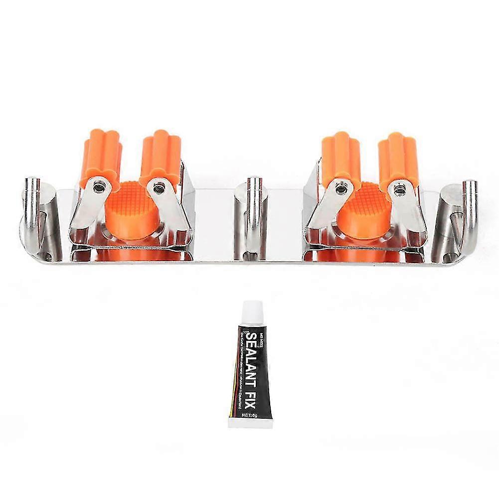 家庭用304ステンレス鋼モップほうき収納ラックハンガーオーガナイザーバスルーム用品2ハンガー3フック