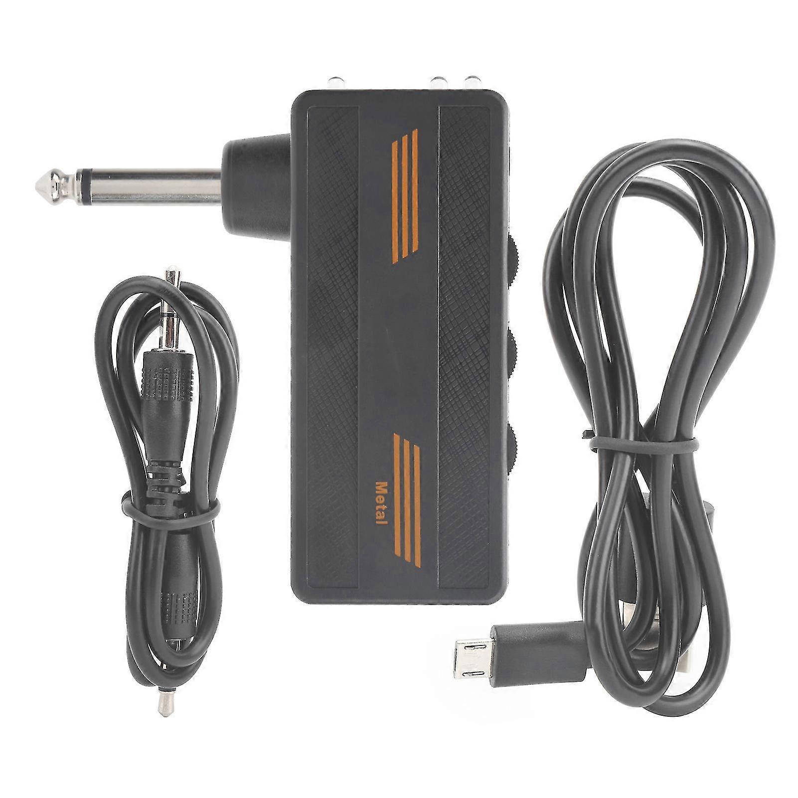 Plug Amp Electric Guitar Headphone Amplifier Chargeable Portable Distortion Effect CA?101