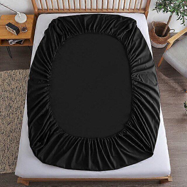 Cotton Fitted Bed Sheet with Elastic Band Anti-slip Adjustable Mattress Cover