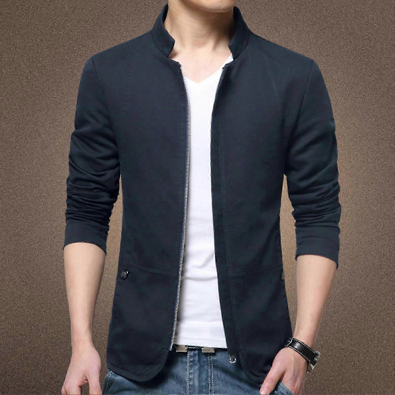 Man Leisure Solid Color Jacket No Fading and Non-sticky Top Gift for Christmas Birthday New Year