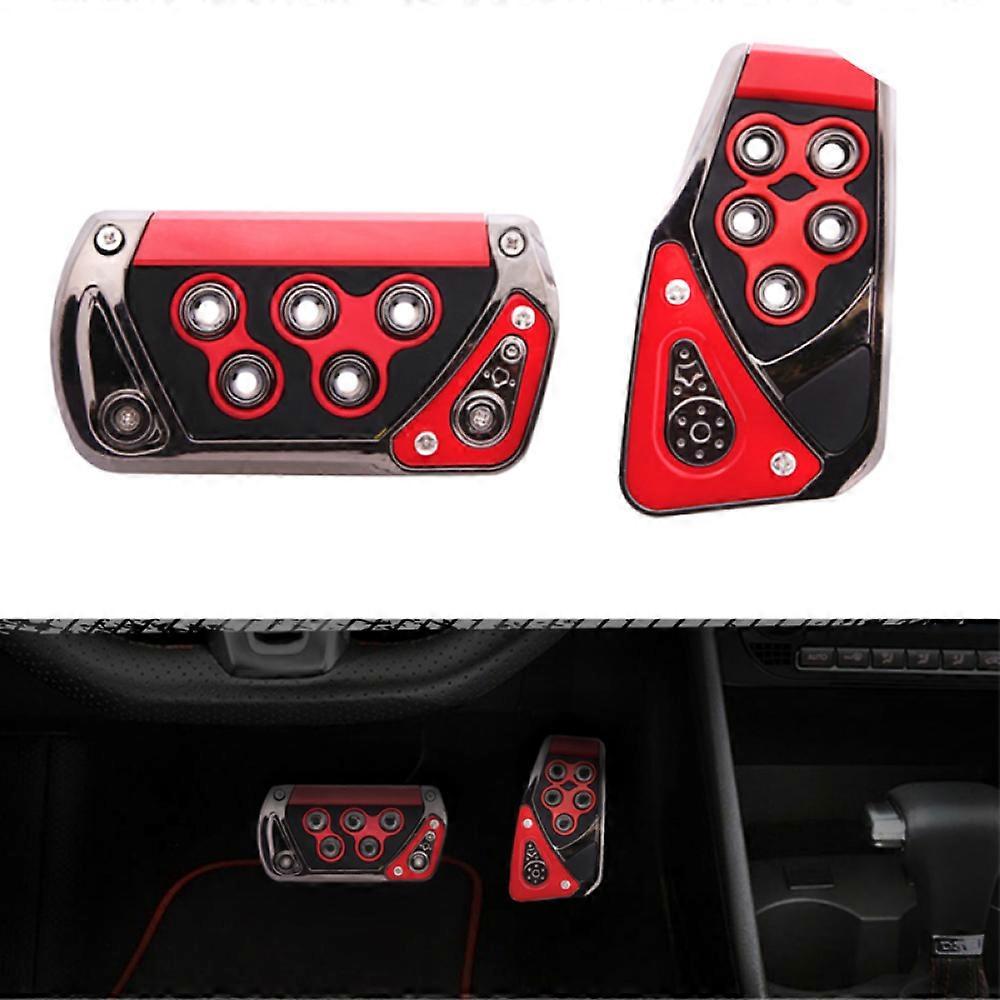 2PCS ABS Getriebe Auto Fuß Bremspedale Abdeckung Kraftstoff Gas Fuß Pad Set Kit Anti-Rutsch