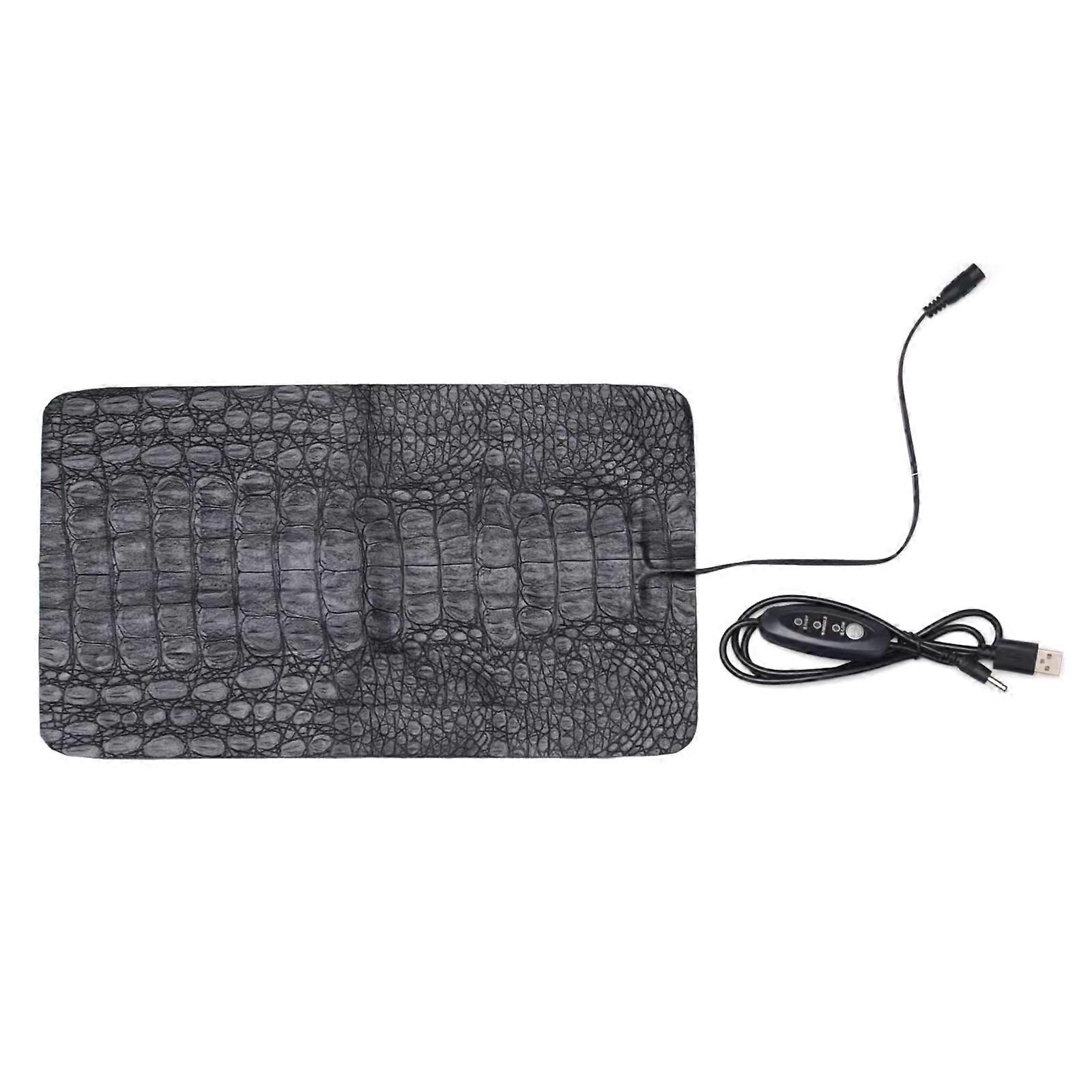 Adjustable Temperature Reptile Heating Sheet Warming Pad Heated Mat Electric Blanket Terrarium Anti-scratch PU Leather