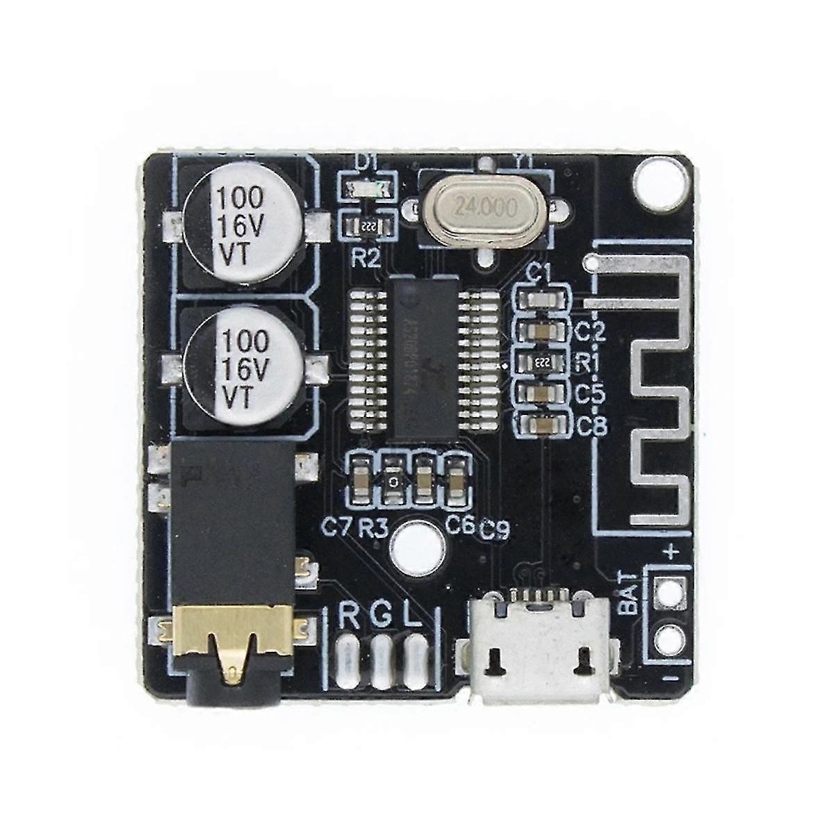 Bt5.0 Audio Receiver+case+one-to-two Audio Cable Kit Mp3 Bluetooth Decoder Lossless Car Speaker Aud