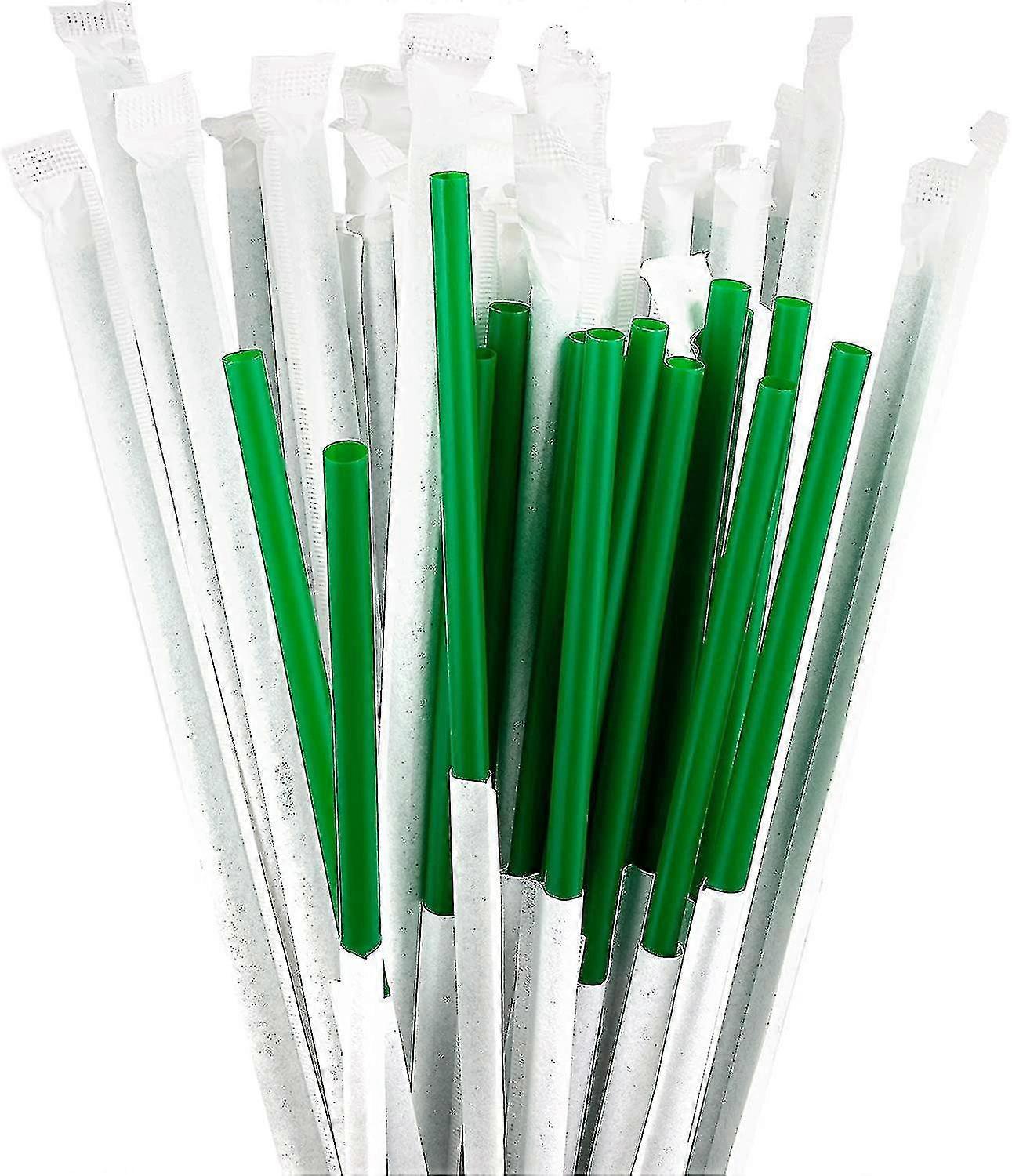 ブラックプラスチックストローは個別に1000パックを包んだ - 8インチ0.24 "ワイドドリンクストロー、BPAフリー