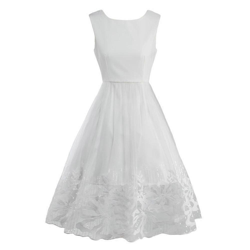 Stor Peplum ærmeløs Chiffon Gaze Kjole