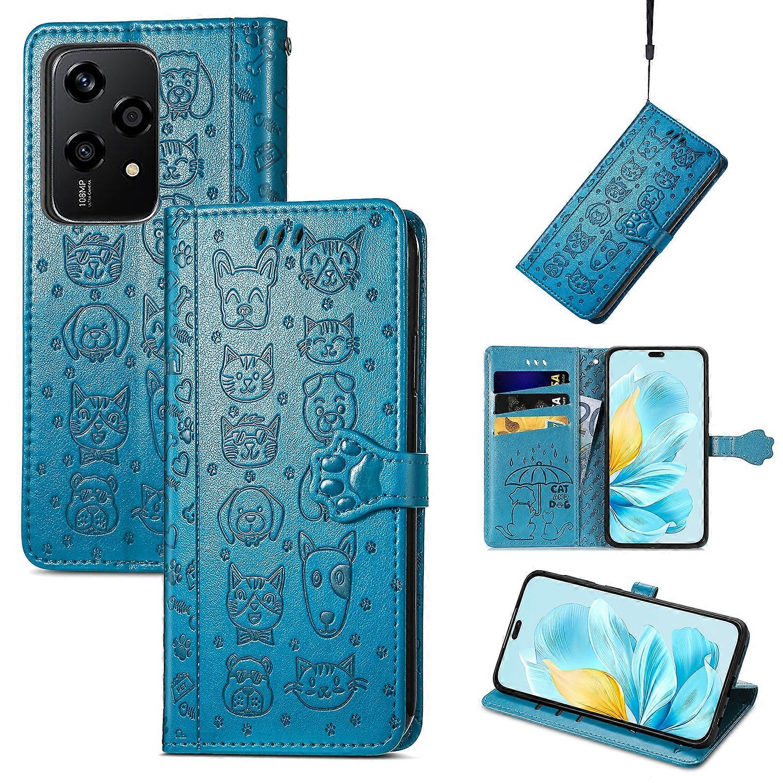 Etui z wytłoczonym kotem i psem For Honor 200 Lite Global