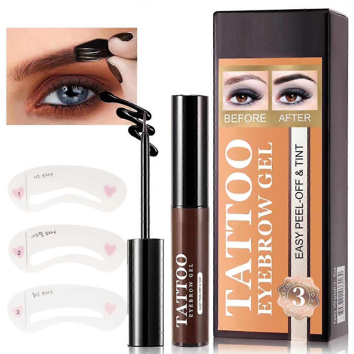 unbrand Tattoo Peel Off Eyebrow Gel Tint Semi Permanent Tattoo Brow Peel Off Tint Gel dure jusqu’à 3