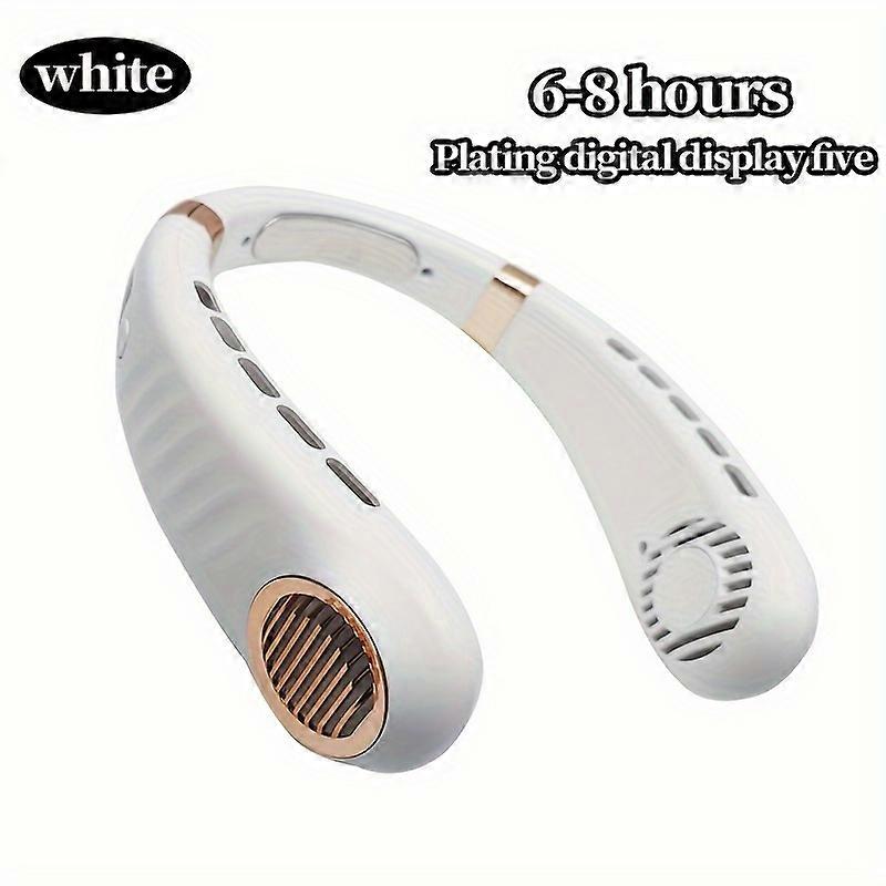 1pc Hanging Neck Cooling Fan Ultra Long 24 Hour Battery Life Students Carry A Leafless Silent Mini Usb Charging Fan - Indoor, Outdoor, Multi-scene Use