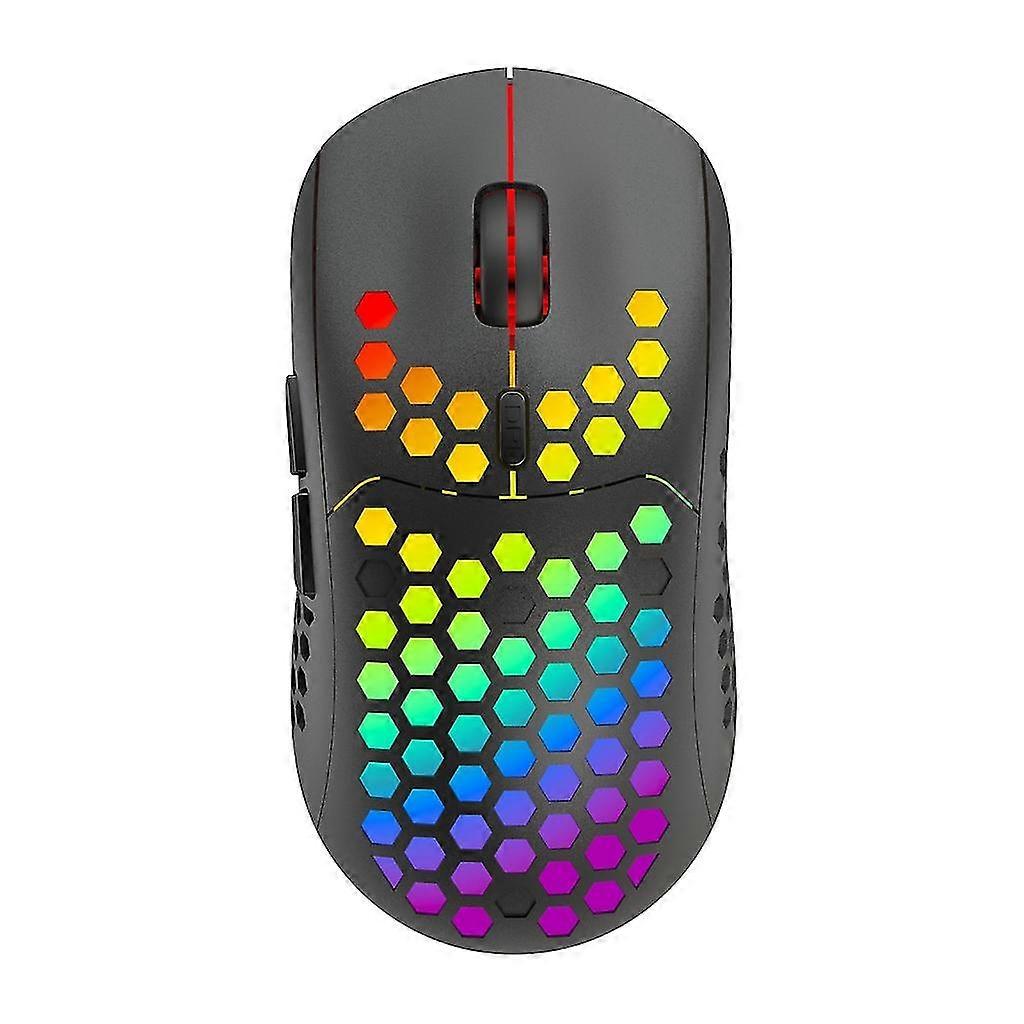 Ergonomic Wireless Mouse 2.4ghz Rgb Light Lightweight Design Adjustable 3200dpi Lightweight Gaming Mouse
