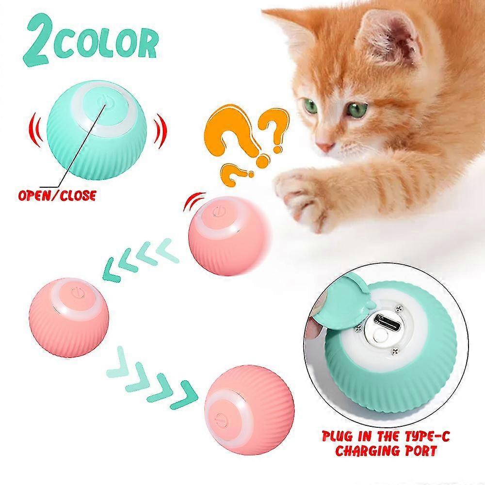 Smart Interactive Cat Toy Ball, Usb Rechargeable Automatic Rolling Ball, Stimulate Cats Fun