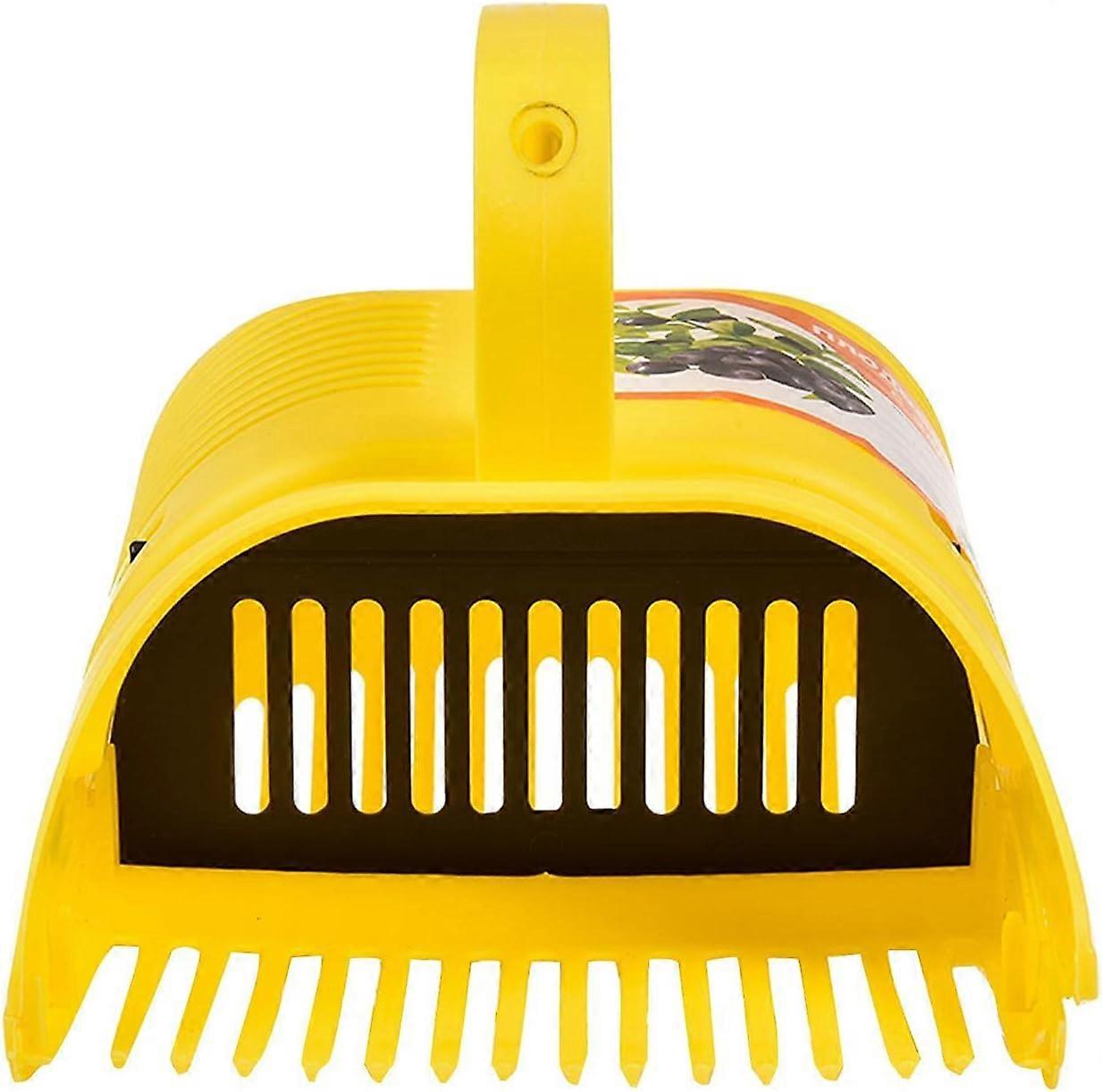 Plastic berry picker with comb and handle, rake for wild berry picking with blueberries and blackberries - no damage to fruit or plants, yellow