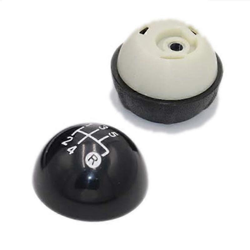 For Fiat 500 500C 2007 - 2018 5 Speed Gear Shift Knob Sitck Head Leather Gloss Black Cap Replacement-5 speed knob