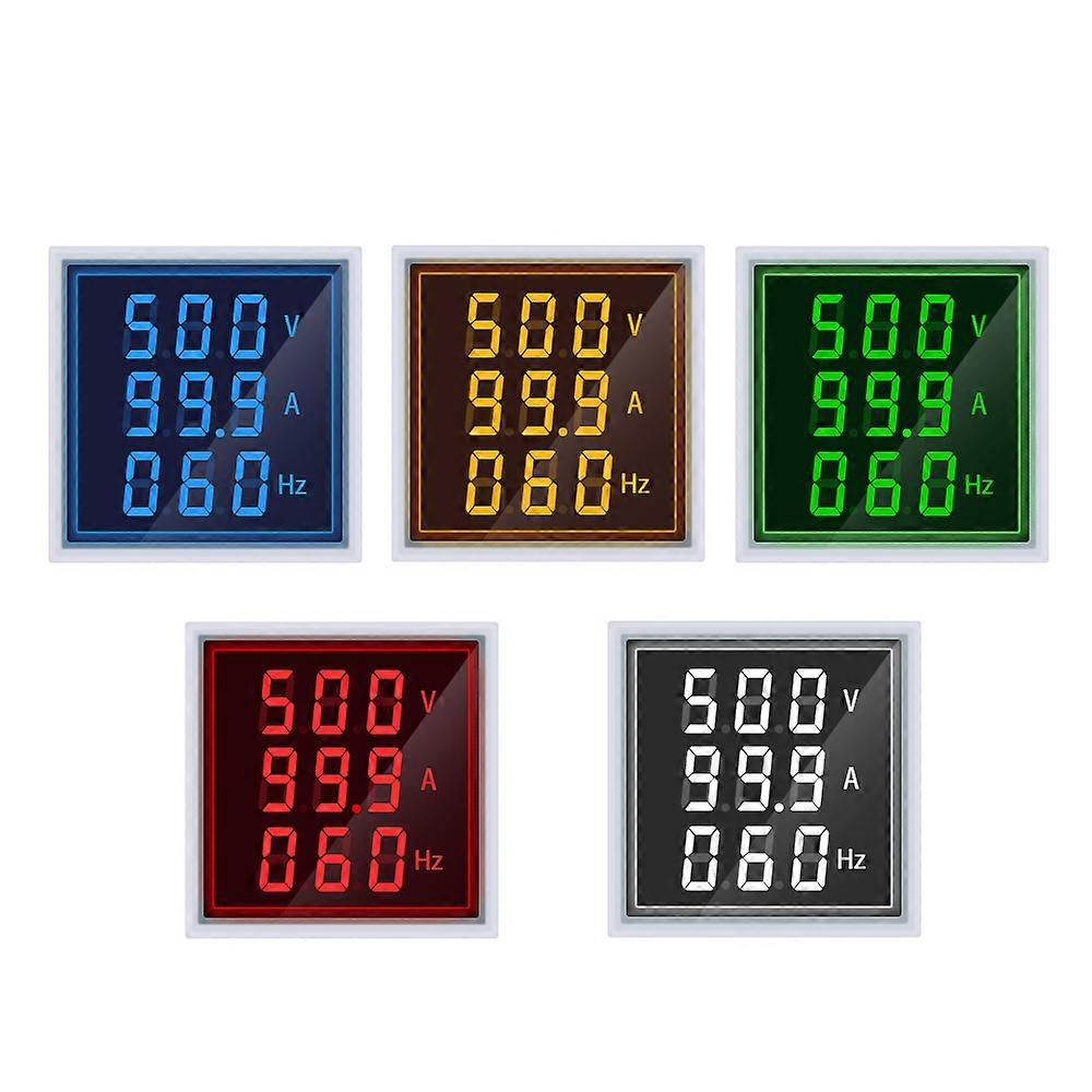 LED Digital Voltmeter Ammeter Hertz HZ Meter AC 50-500V 0-100A Voltage Current-Red