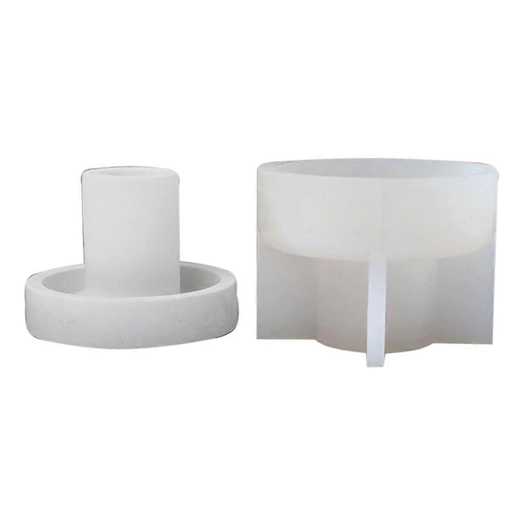 Cylindrical Candlestick Base Silicone Molds Candle Holders Casting Resin Moulds