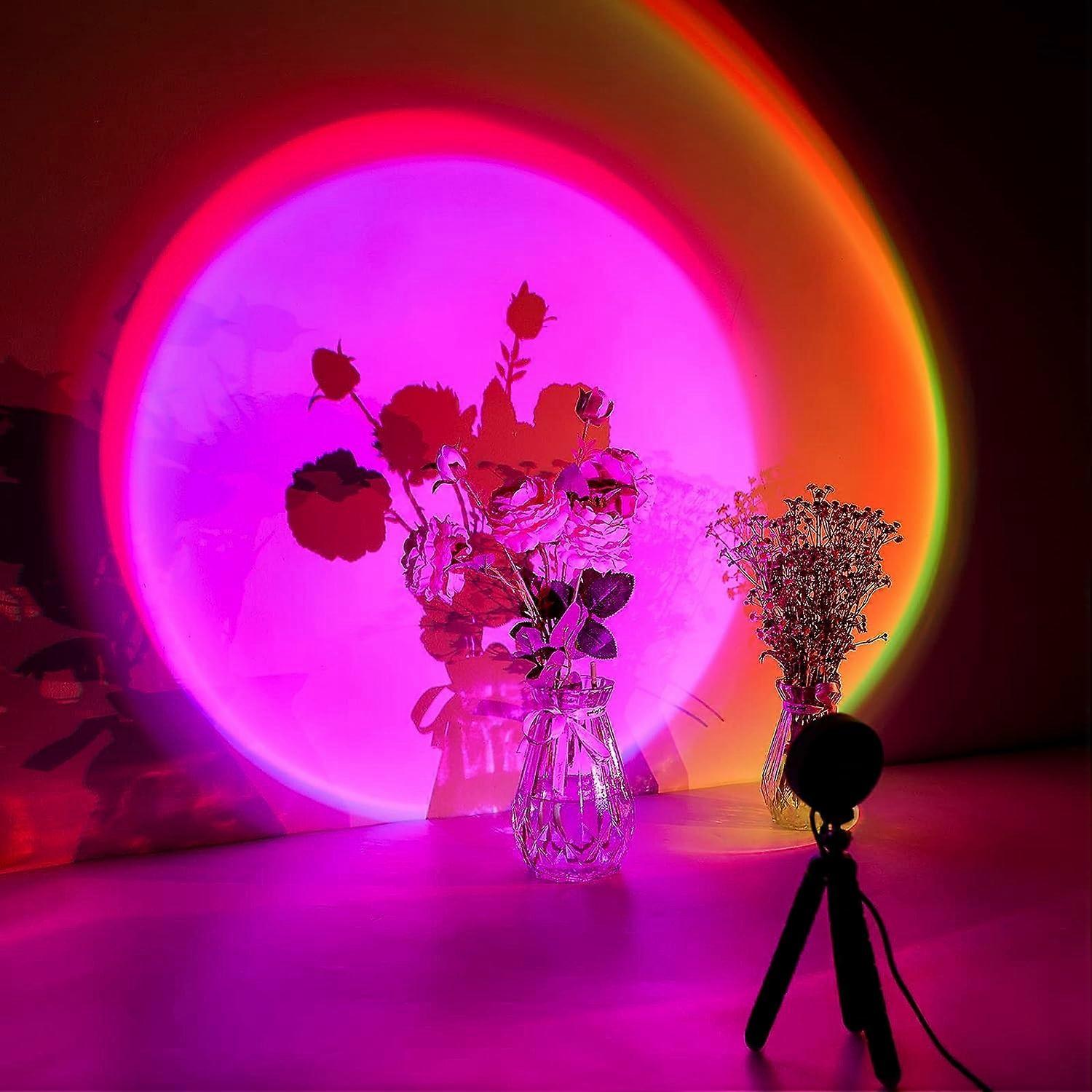 SZTXJ Sunset Lamp, Sunset Lamp, 16 Color Projection Lamp with Tripod, Sunset Aura, USB Rainbow LED Lamp, Romantic Visual Light, Nice Gift