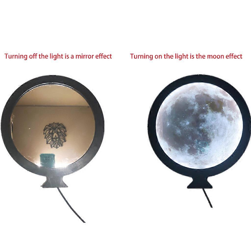 for Smart Round Wall Moon Mirror with LED Light Makeup Mirror Bathroom Table Mir