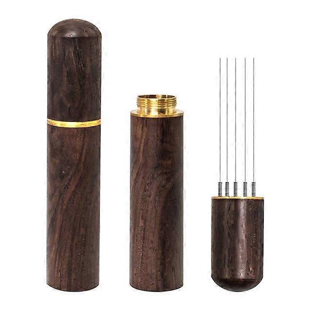 Espresso Coffee Stirrer Portable Espresso Distribution Tools 5 Needles Natural Wood Handle