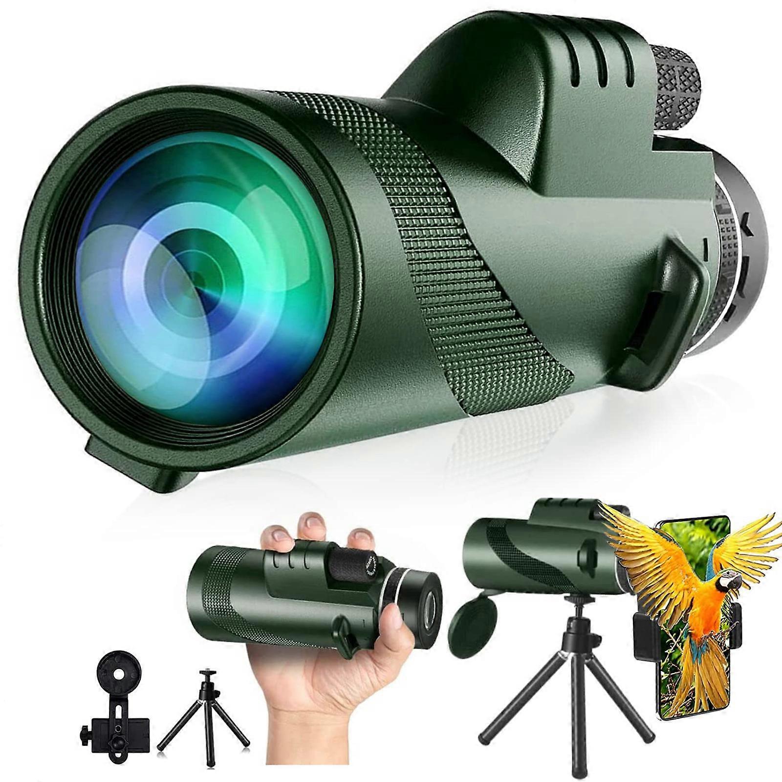 80x100 High Power Monocular Telescope,igh Powered Telescope with Smartphone Adapter,100% New