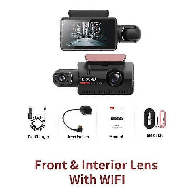 New Dashcam Dual Camera HD inside Front Rear Camera 2 Lens Recorder Car DVR Recorders Dash Cam Auto Wide Angle Night Vision