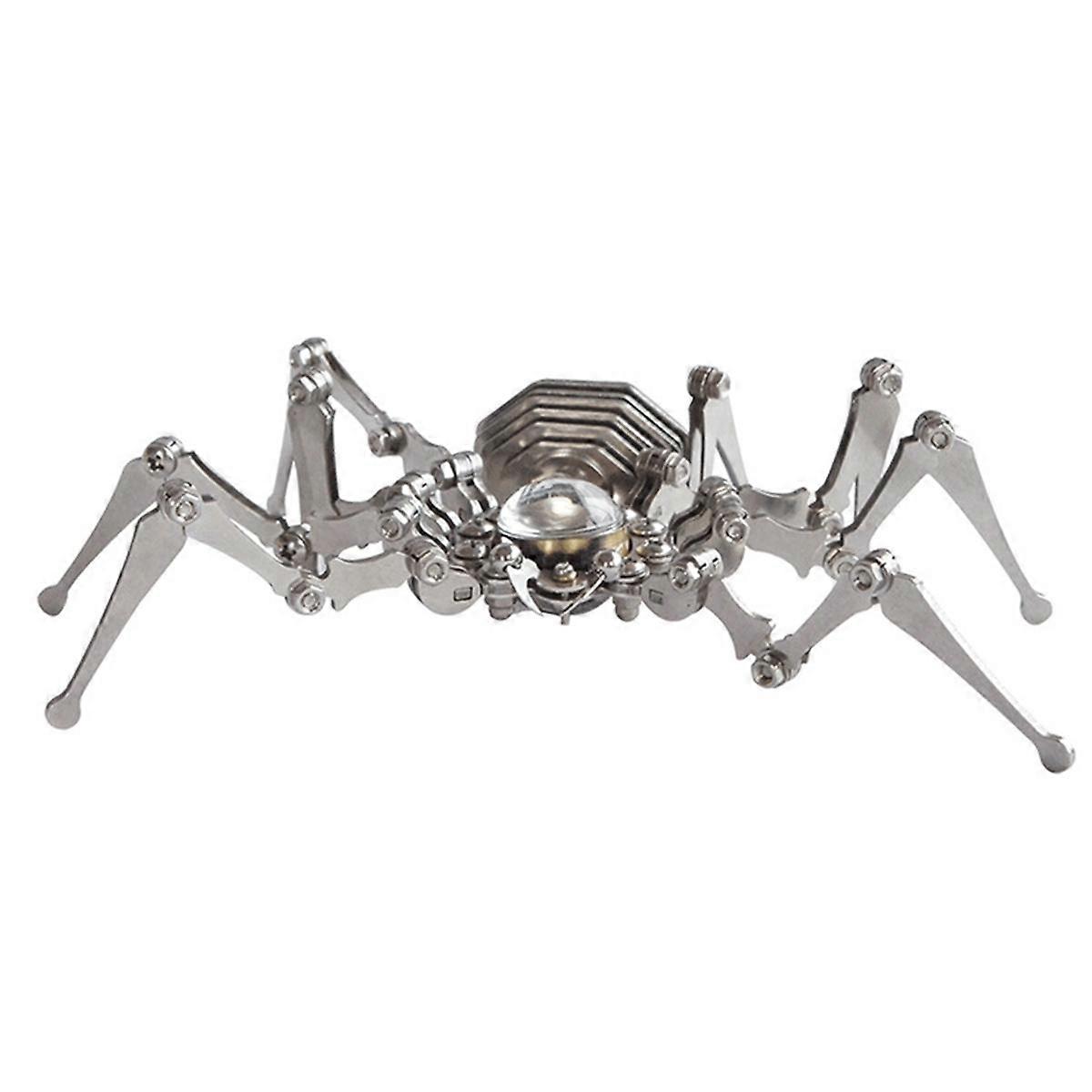 Steampunk Foldable Mechanical Spider Clock Decoration Stainless Steel Iron Insect Model Desktop Ornament