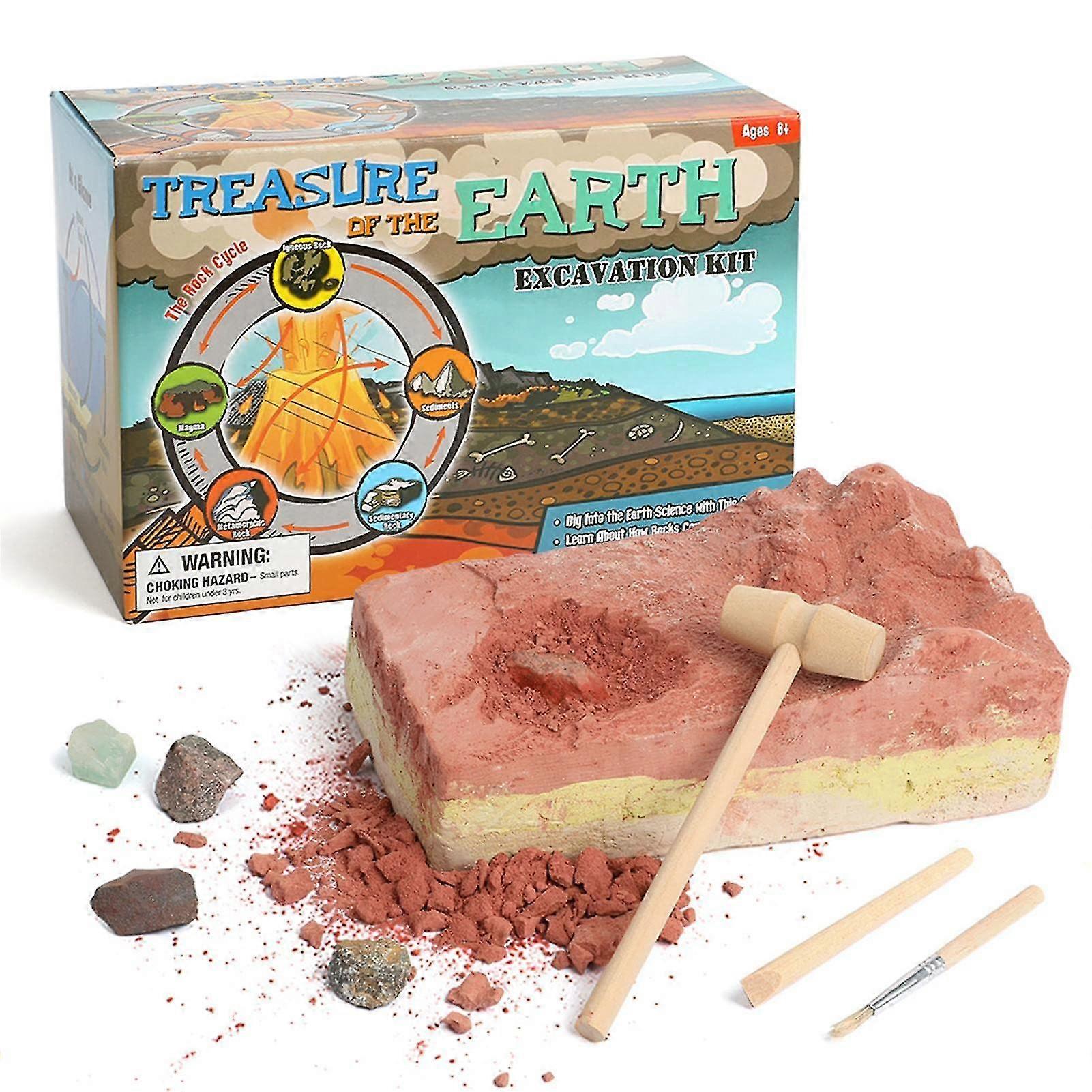 Volcano Mineral Dig Kit, Gemstone Dig Kit Gem Toy, Discover 6 Different Stones, Gemstones Crystals