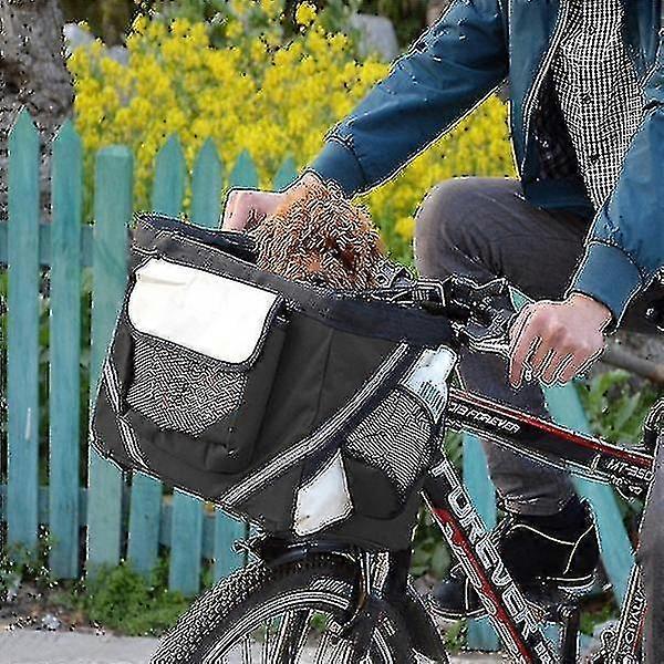 Taška na prepravu domácich bicyklov s veľkými bočnými vreckami Odnímateľný kôš na riadidlá bicyklov pre psov a mačky, ktoré cestujú ľahko von idúcim bezpečným košíkom na bicykle