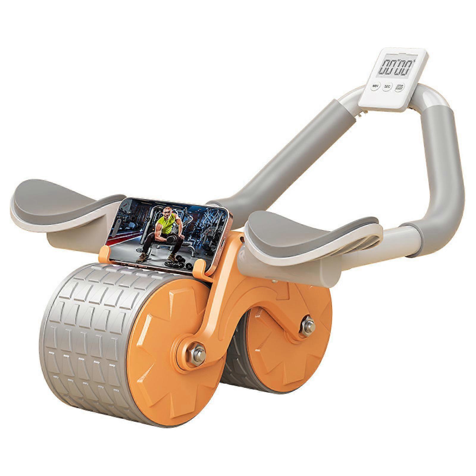 New Abdominal Roller with Knee Pads and Timer, Abdominal Exercise Roller with Elbow Support, Abdominal Exercise Roller for Men and Women -GSL