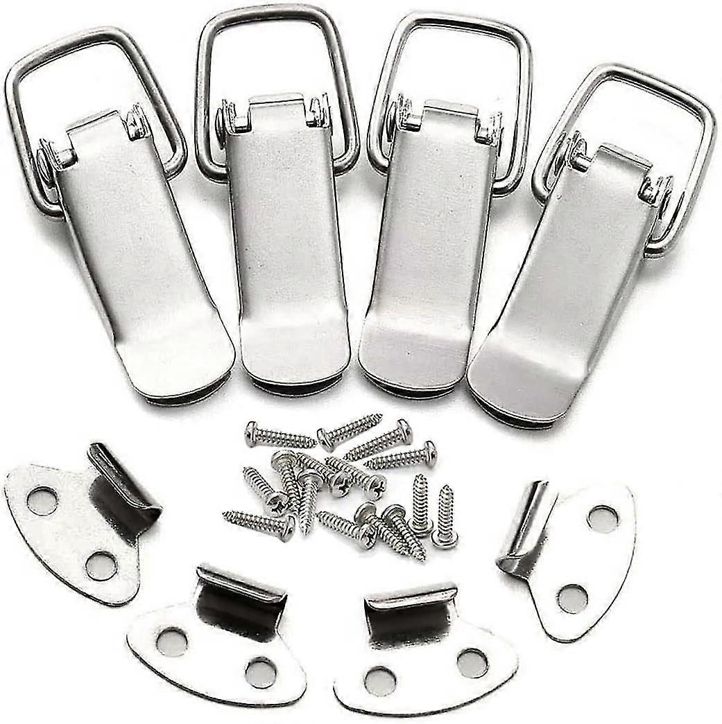 thumbnail image 2 of MY MIRONEY 4-Pack Black Spring Loaded Butterfly Twist Latch And Keeper Metal Hardware Toggle Clamp Hasp Box Chest Closure With Screws For Flight Case,1.97\" X 1.5 2 of 12