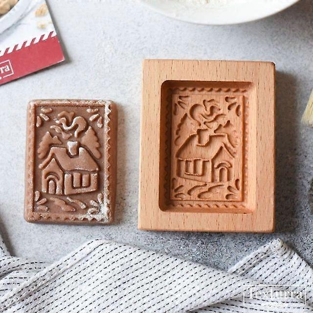 Wooden Flower Shape Cookie Mold 3D Biscuit Embossing Craft Decorating Baking Tools Suitable for Kitchen DIY cookie cutter
