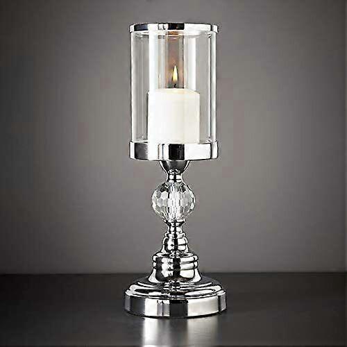Stylish Crystal Effect Chrome Candle Holder