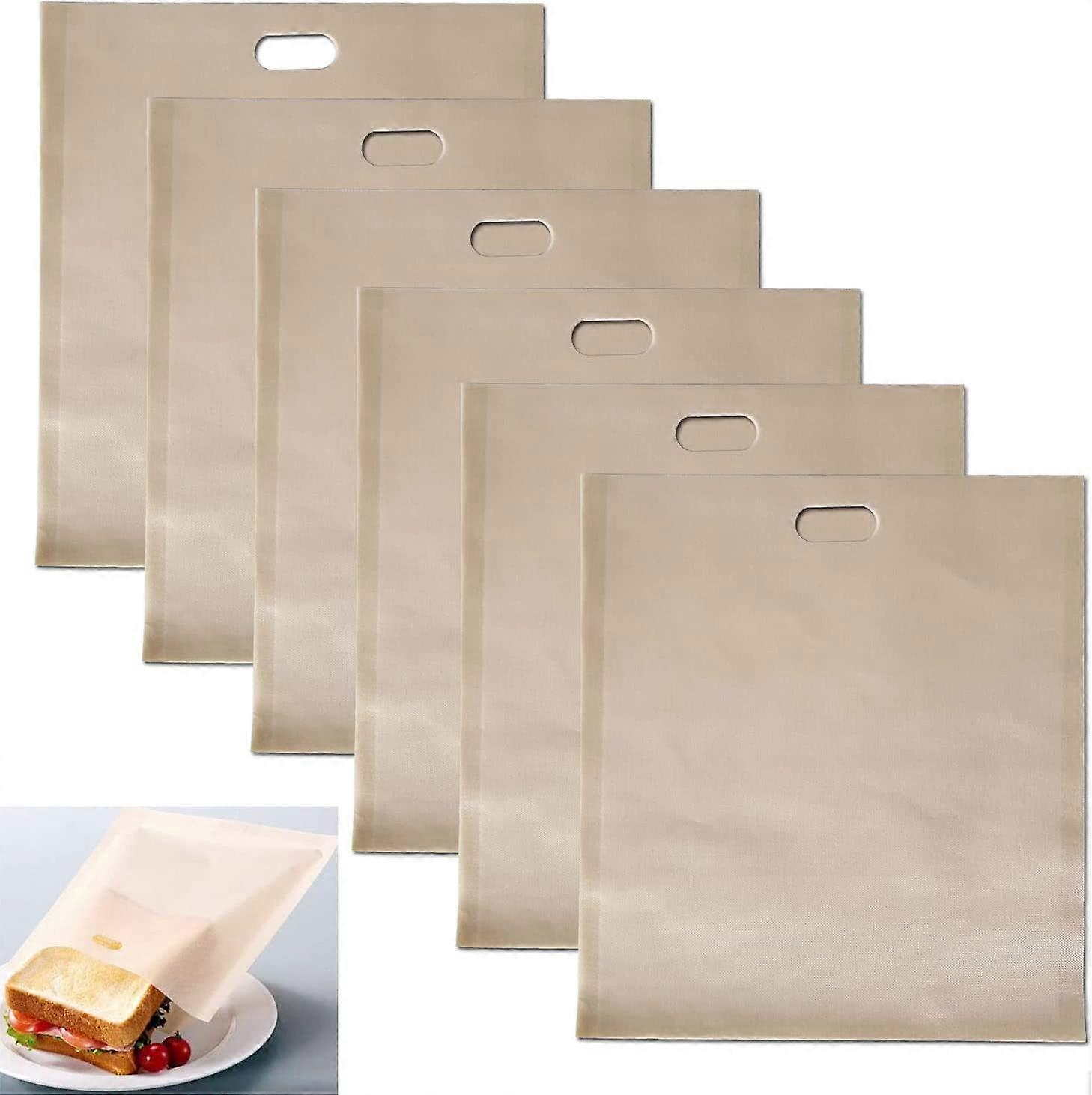 Paquet de 6 sacs à toast réutilisables parfaits pour les sandwichs au fromage grillé