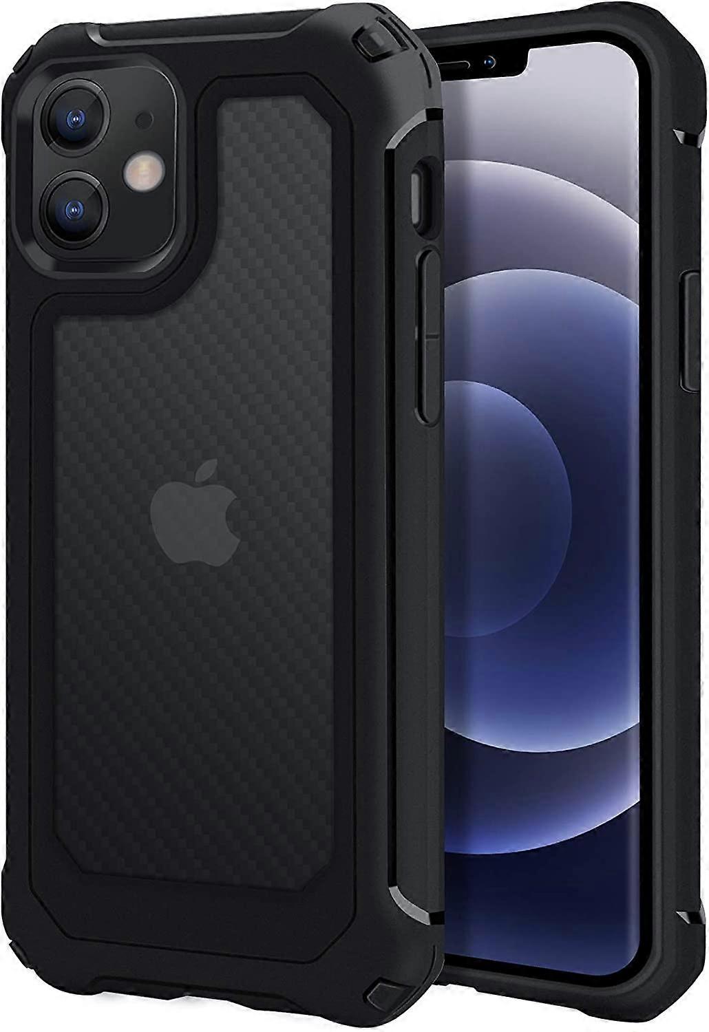 Compatible with iPhone 12 Case, 4 Corners Shockproof and Anti-Fingerprint Matte Slim Case for iPhone 12 Pro 6.1 Inch (2020)-Black