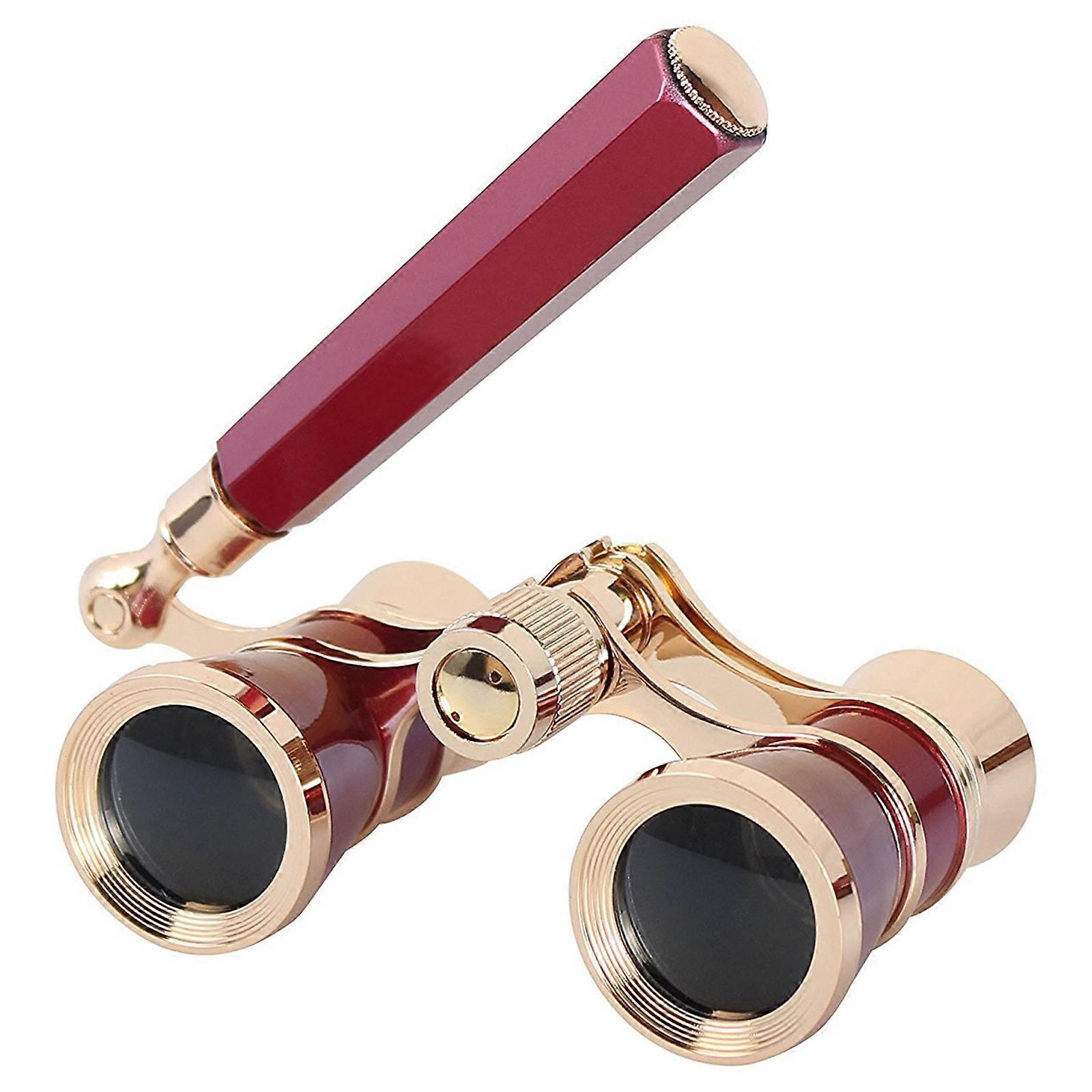 쌍안경 오페라 안경 쌍안경 3X25 Lorgnette 극장 안경 미니 쌍안경 컴팩트 조절 가능한 손잡이 성인 어린이 여성 콘서트
