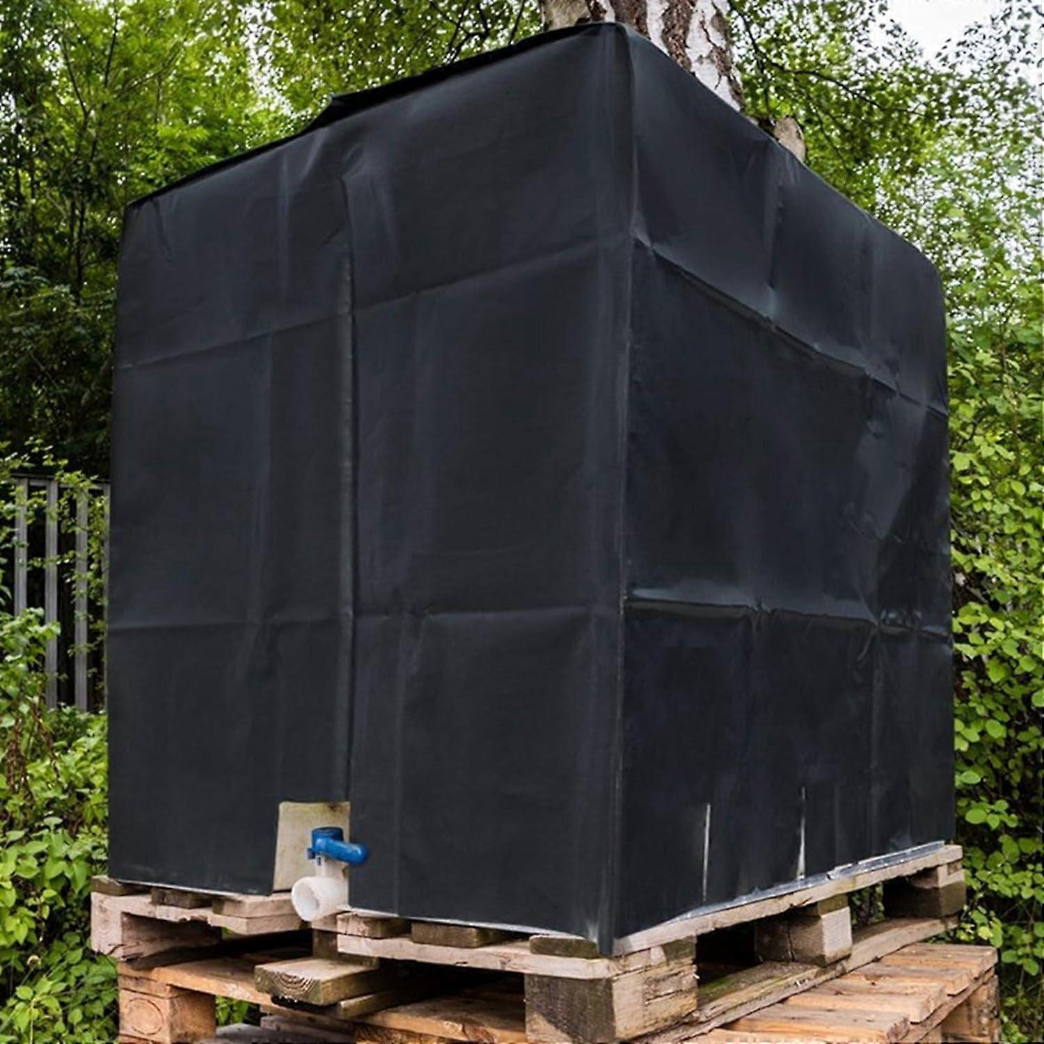 Jawseu IBC Tankdæksel 1000 L UV-beskyttelse Vandbeholder Docking Sort 120 x 100 x 116 cm