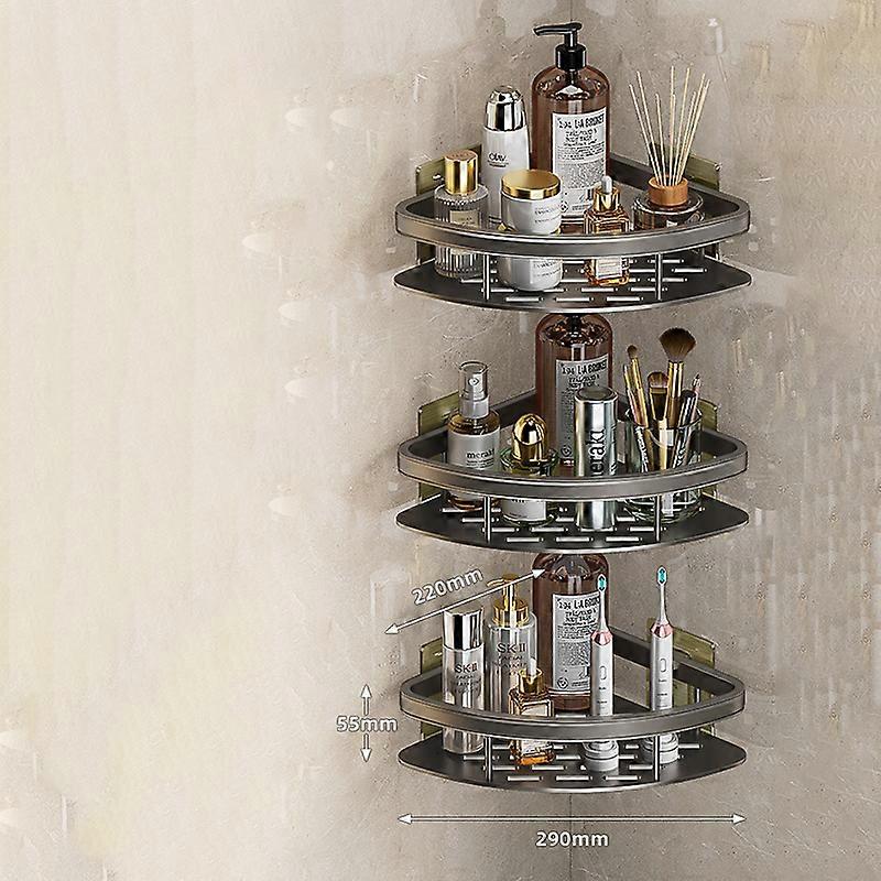 Scaffale da cucina senza foratura Scaffale doccia a 3 livelli Scaffali portaoggetti Scaffali portaoggetti Scaffali portaoggetti Organizer Scaffale angolare in bagno