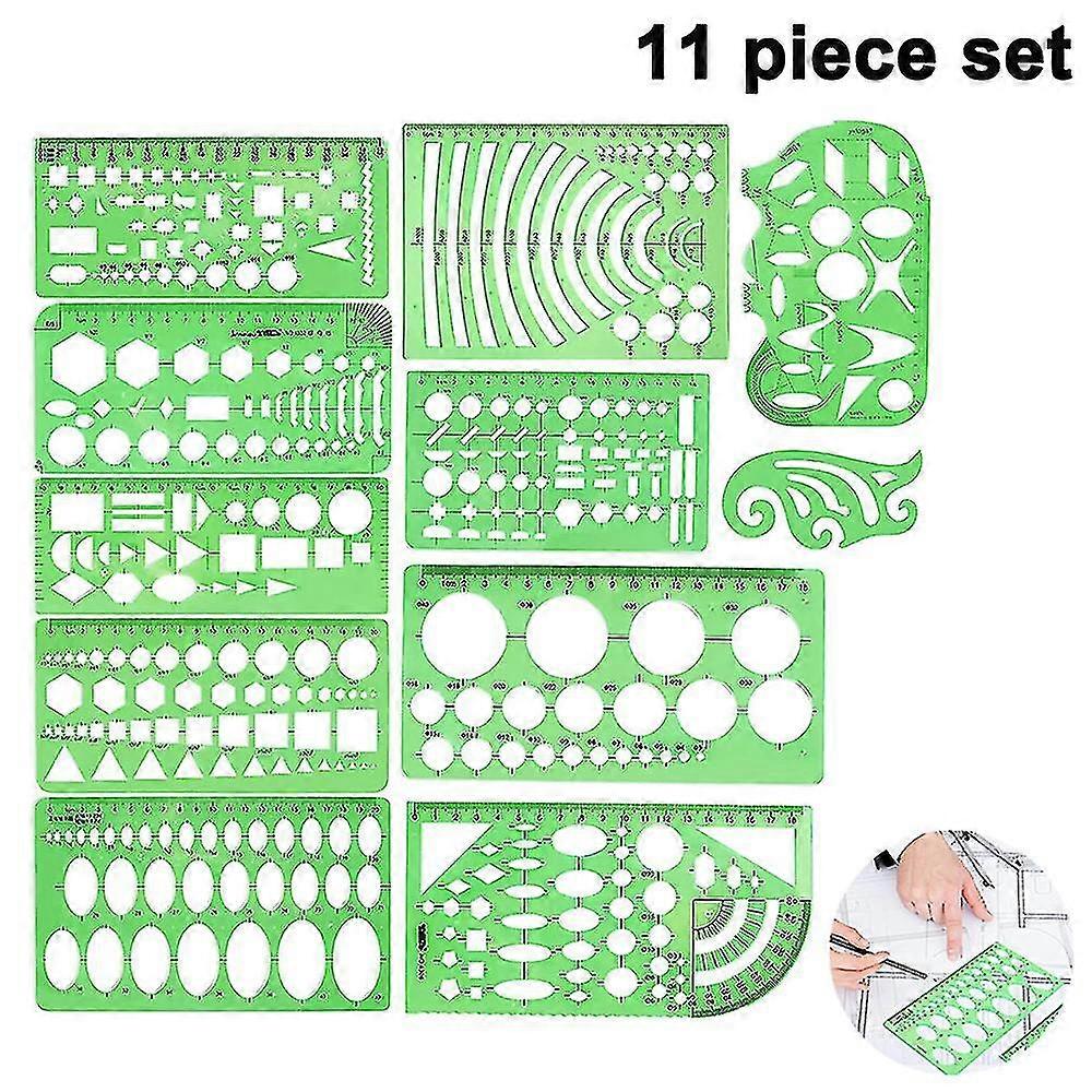 Circle Templates Measuring Geometry Ruler Plastic Geometric Drawing Painting Stencils Scale Drafting Tools Shape Stencils Drawing Set For School And O