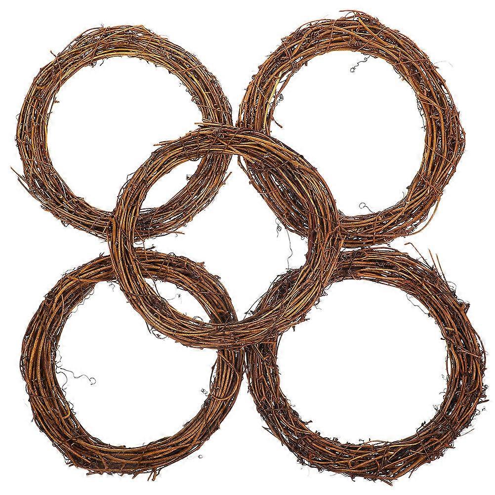 5Pcs Natural Rattan Ring Wreath Frame Rattan Circle Twig Branch Wreath