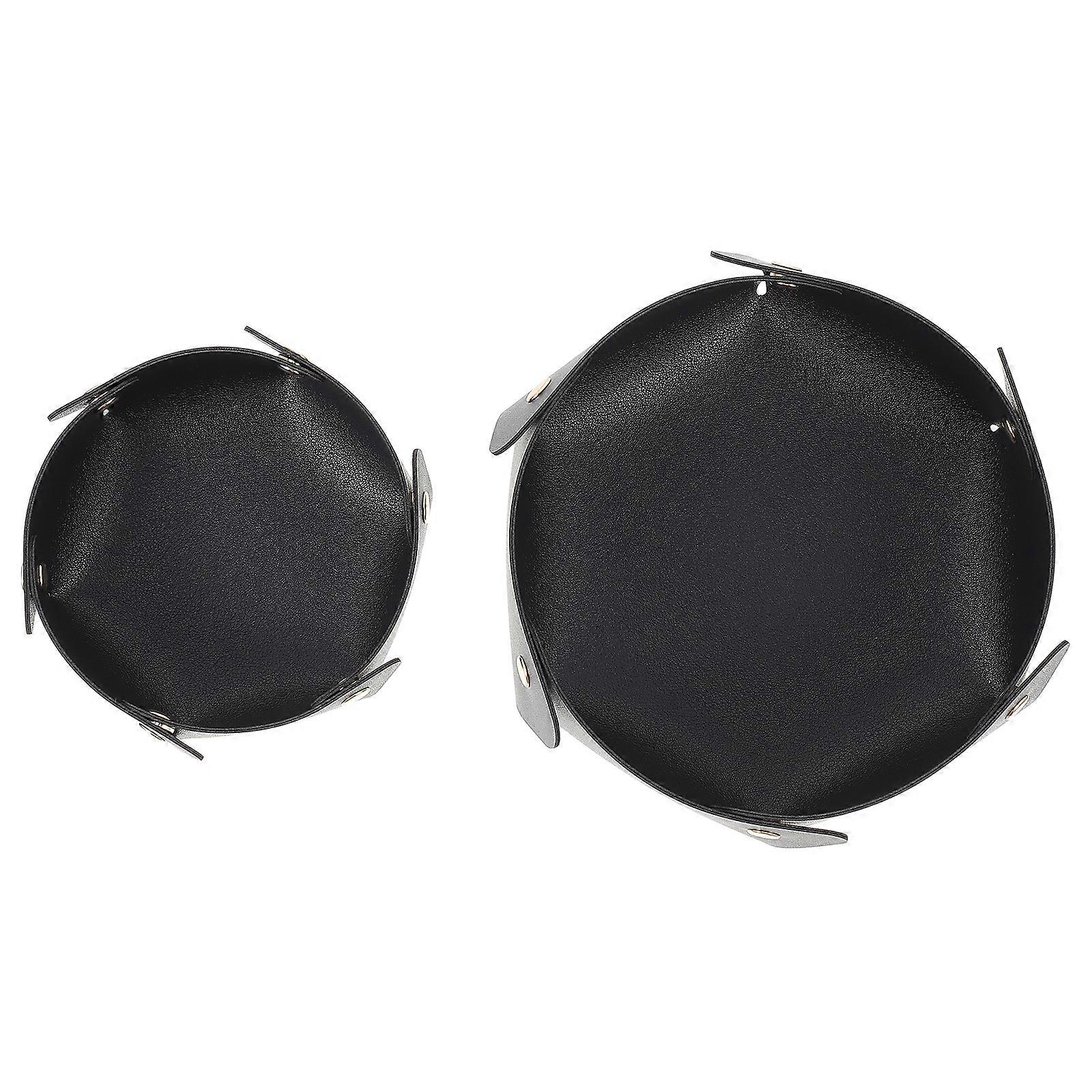 2Pcs PU Leather Storage for Entryway Key Chain Storage Boxes Desktop Storage Boxes