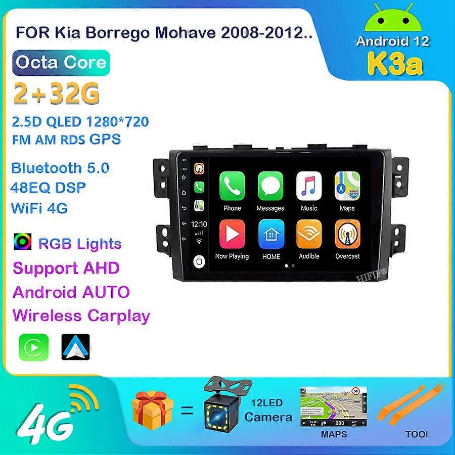 Carplay DSP IPS Android 12 Car Radio For Kia Borrego Mohave 2008-2012 Stereo Multimedia Video Player GPS Navigation BT Wifi HU