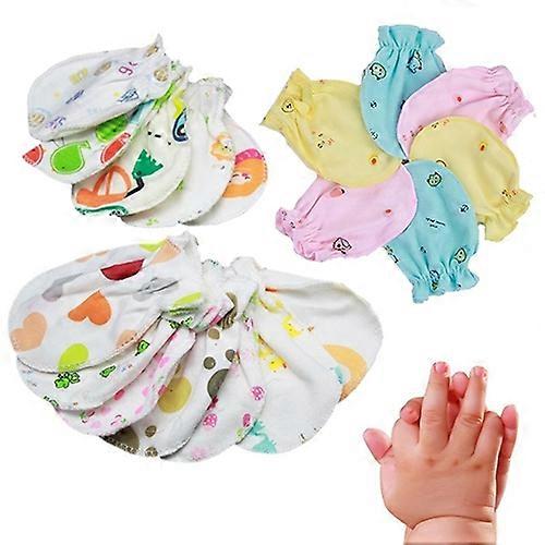 4 أزواج للجنسين طفل حديث الولادة لطيف قلب الحيوان لا خدش قفازات القطن القفازات