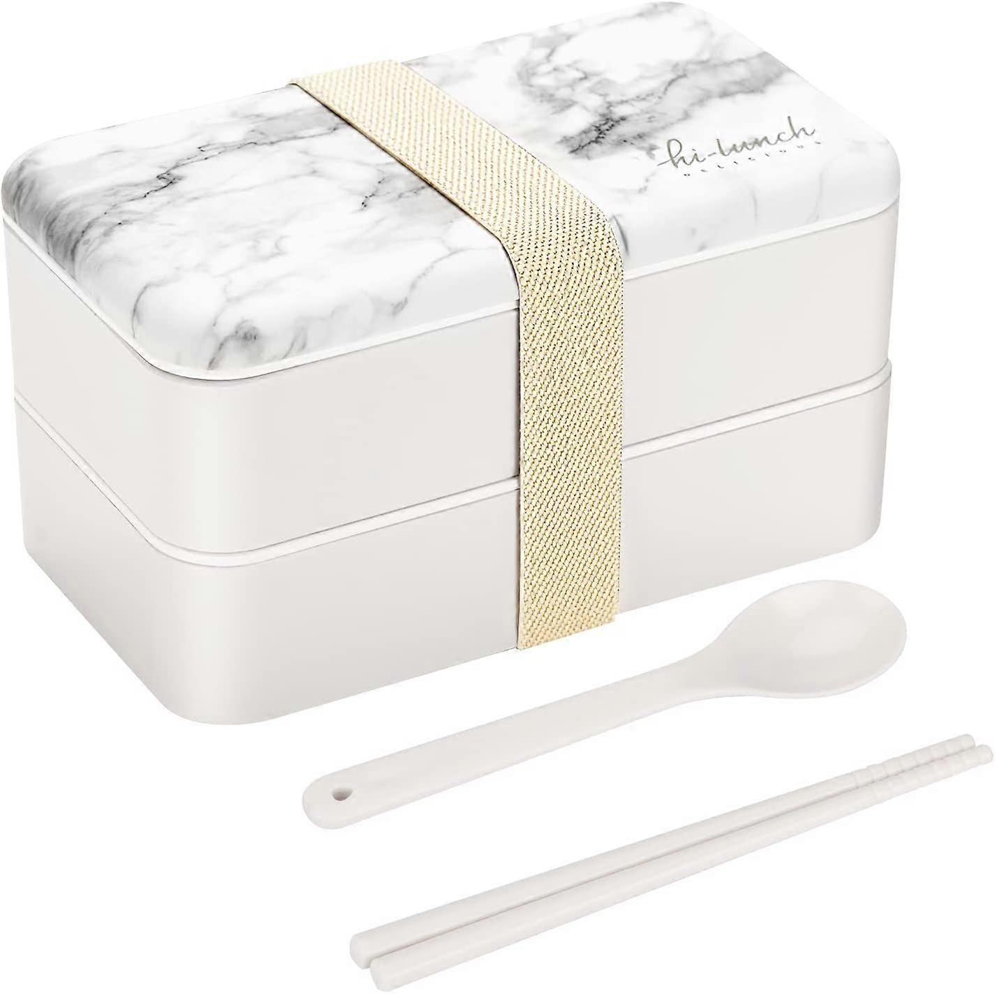 Lunch Box Bento Box z 2 warstwami i 3 przegródkami - 1200ml - Odpowiedni dla dzieci, dorosłych, pracy, sch